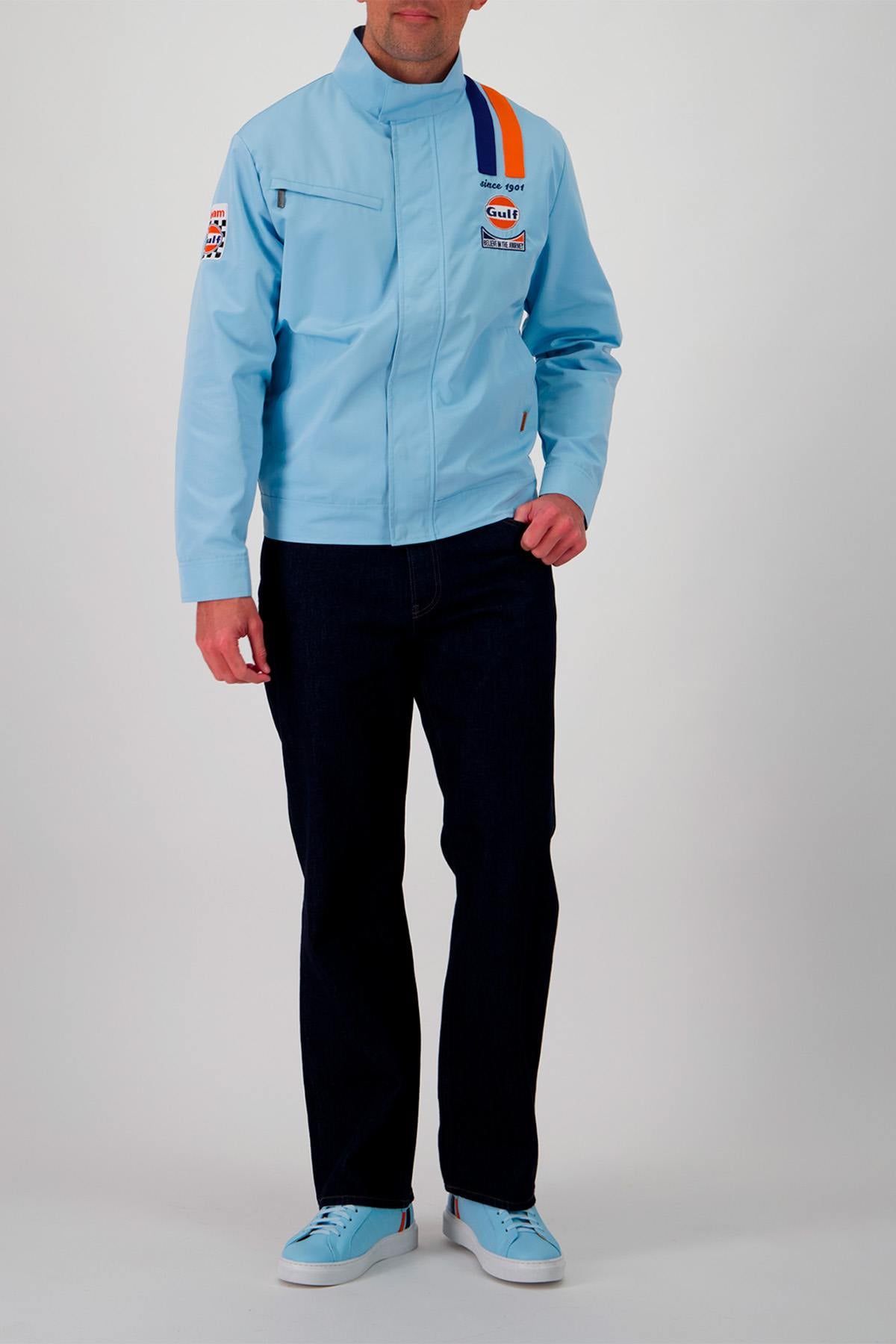 Gulf light blue racing textile jacket - Image n°2