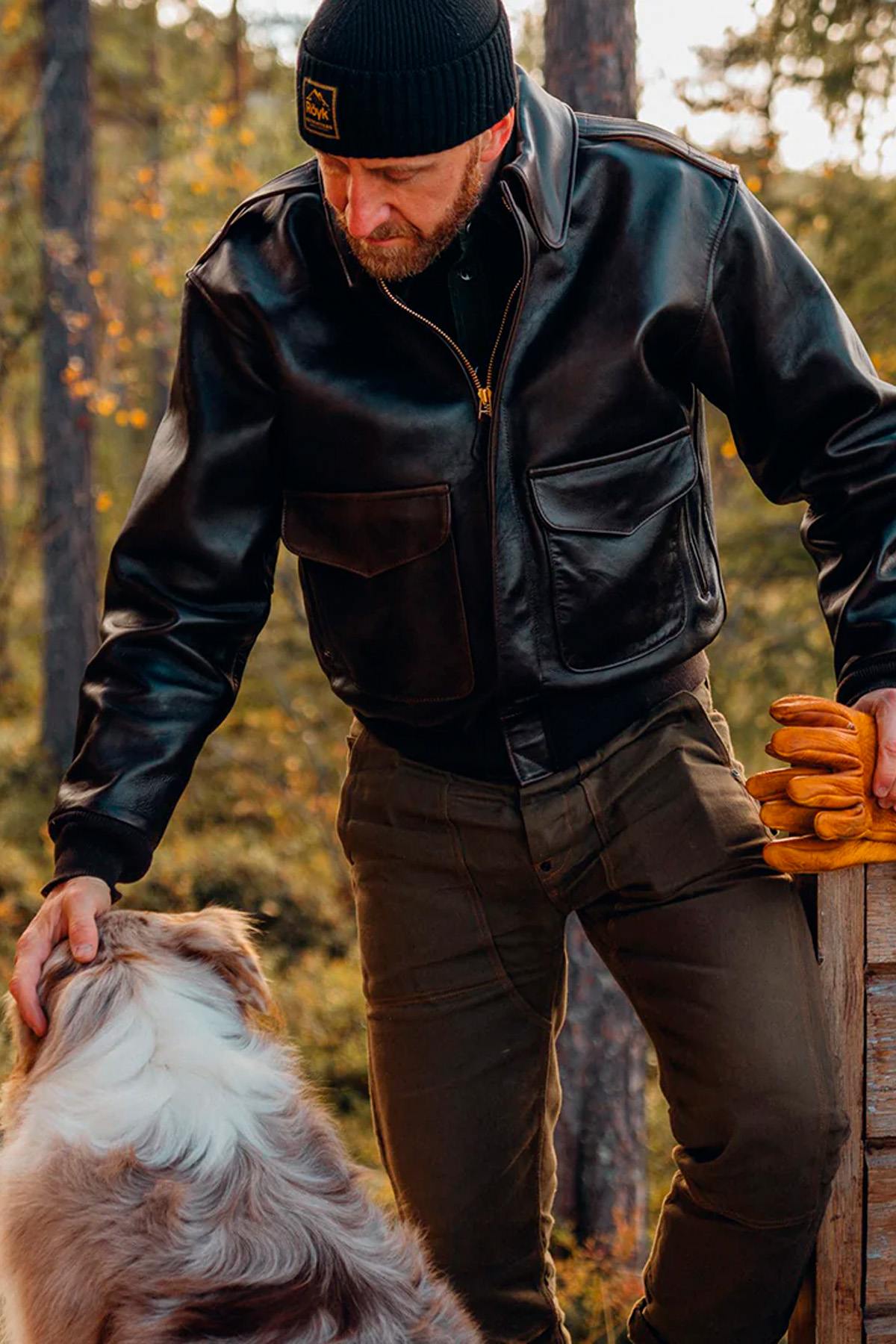 A-2 pilot jacket in brown leather - Image n°2