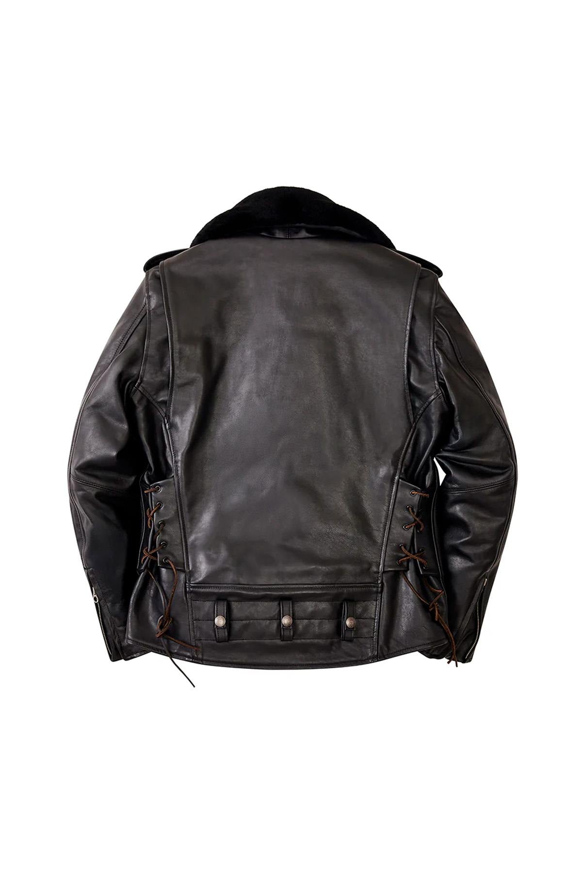 Anniversary edition motorcycle jacket with removable fur collar - Image n°5