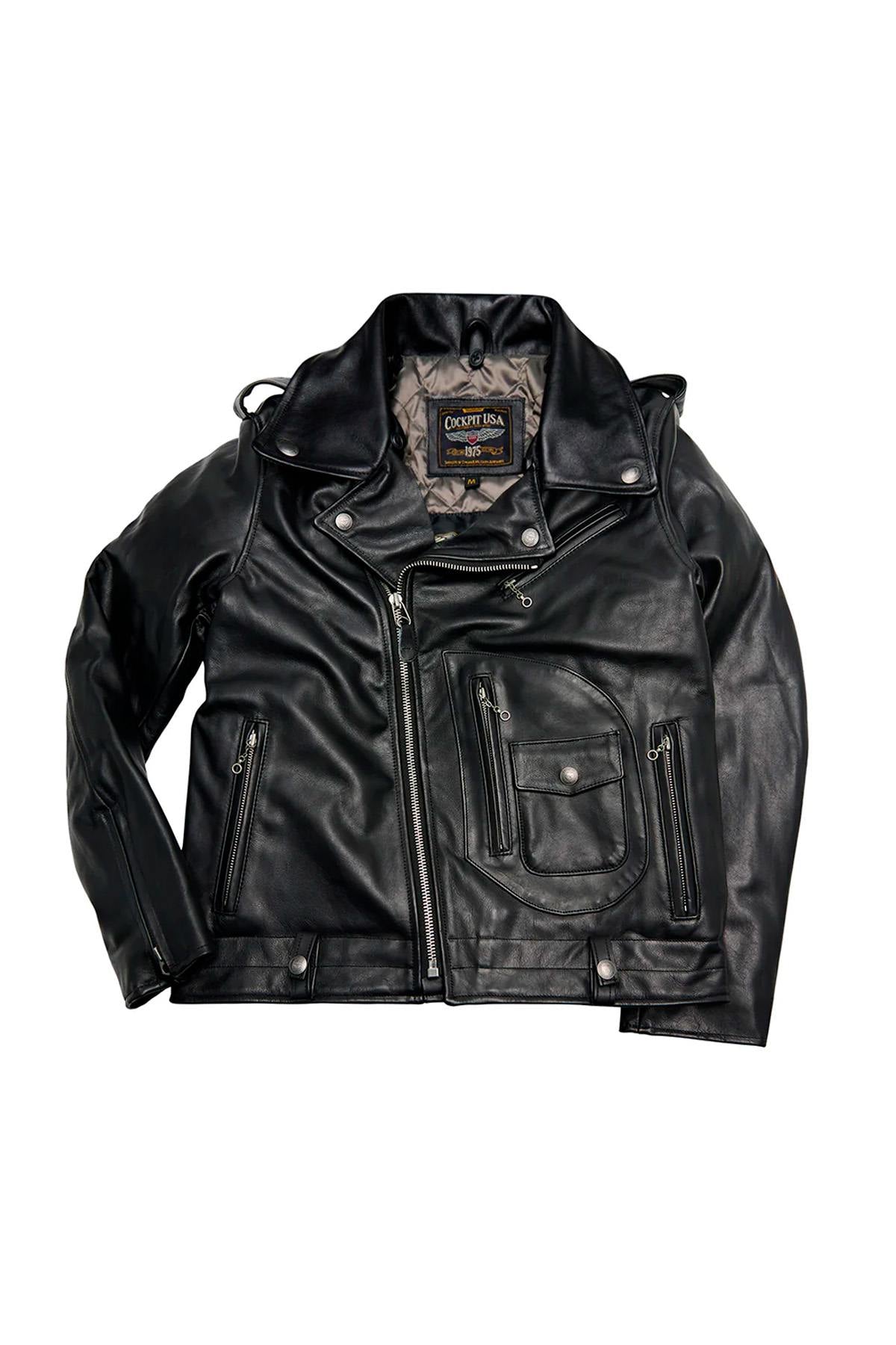 Anniversary edition motorcycle jacket with removable fur collar - Image n°6
