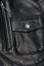 Anniversary edition motorcycle jacket with removable fur collar - Image n°2