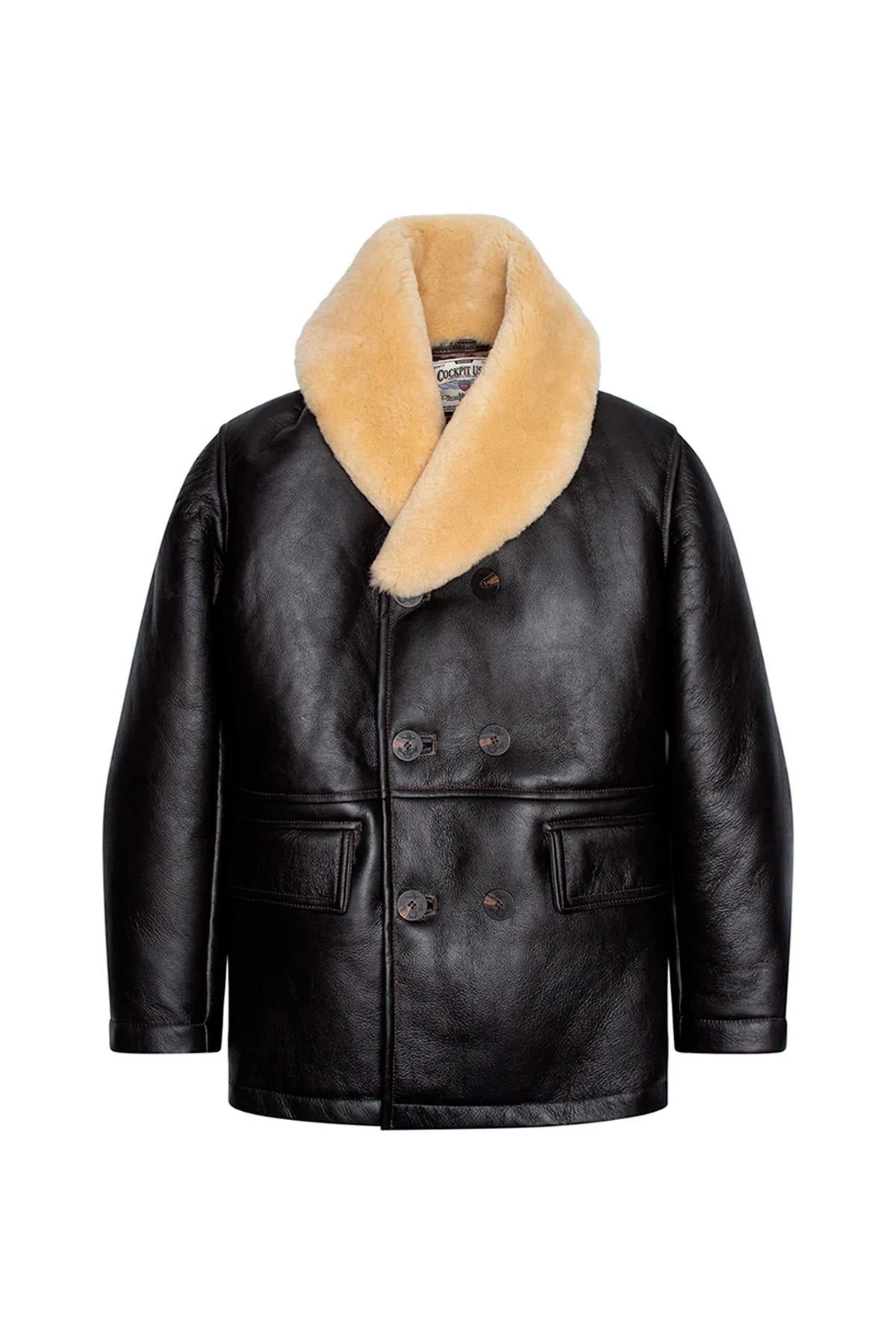 Brown shearling coat Made in USA - Image n°4