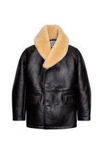Brown shearling coat Made in USA - Image n°4