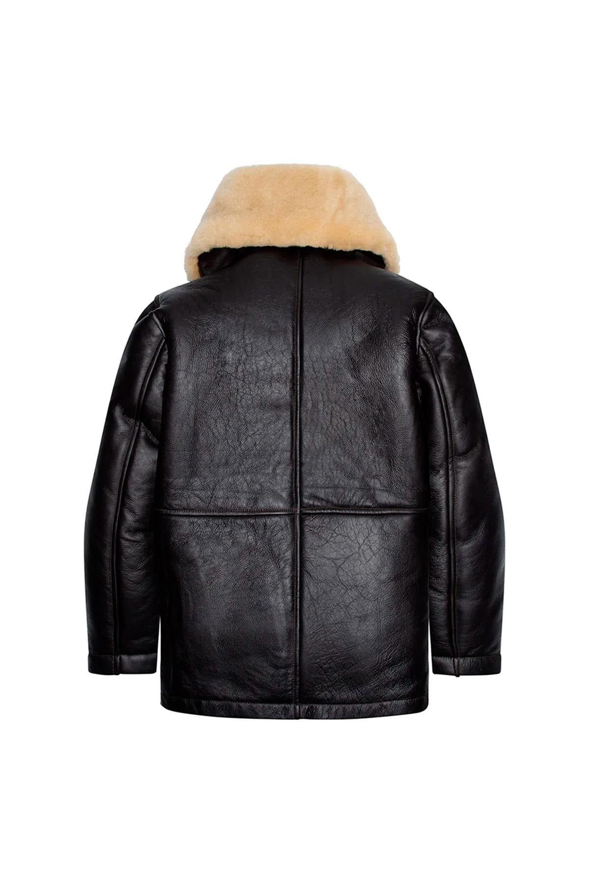Brown shearling coat Made in USA - Image n°6