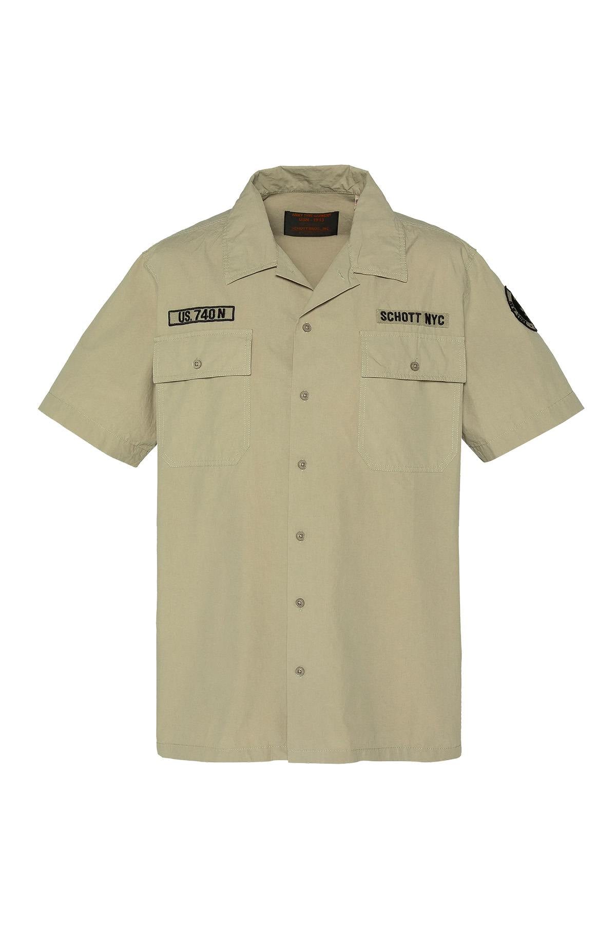 Army shirt in a sensible khaki color - Image n°1