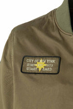 Bomber jacket with MA-1 type badge in khaki washed cotton - Image n°2