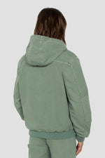 Smoke green canvas hooded jacket - Image n°2