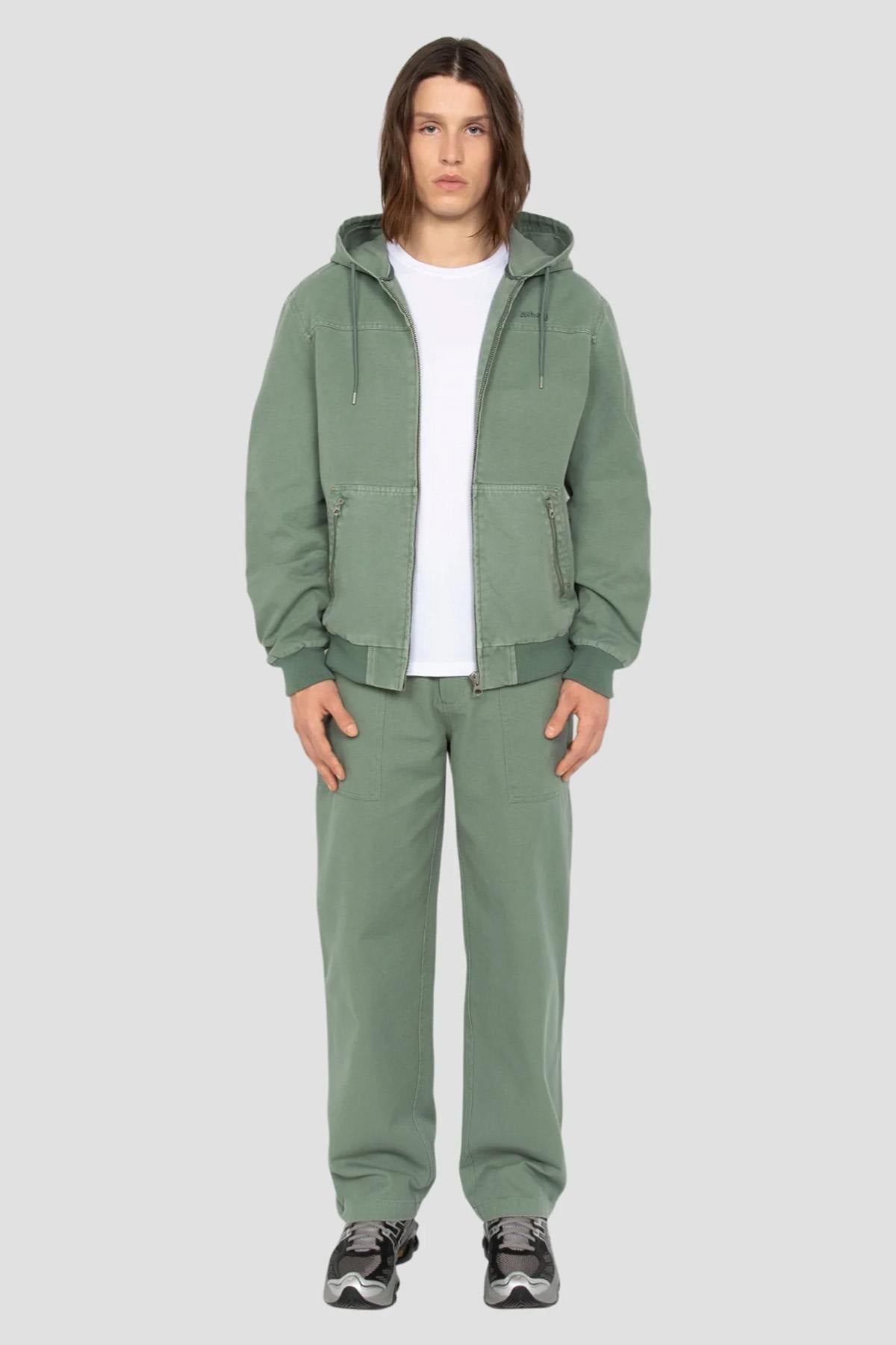 Smoke green canvas hooded jacket - Image n°7
