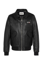 CWU black leather jacket with removable Velcro logo - Image n°6