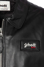 CWU black leather jacket with removable Velcro logo - Image n°7