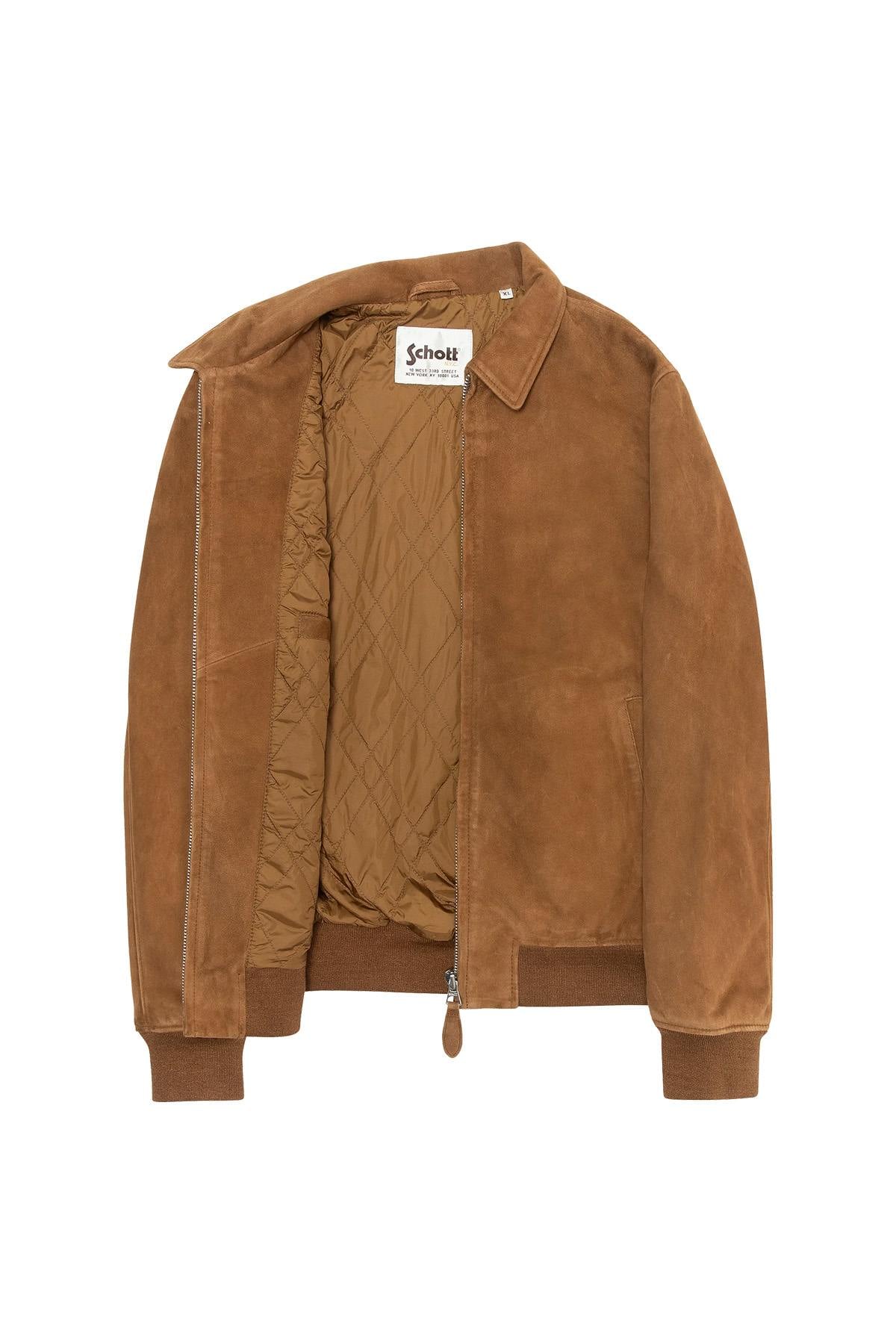 Rust-colored suede leather shirt-collar jacket - Image n°9