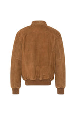Rust-colored suede leather shirt-collar jacket - Image n°8
