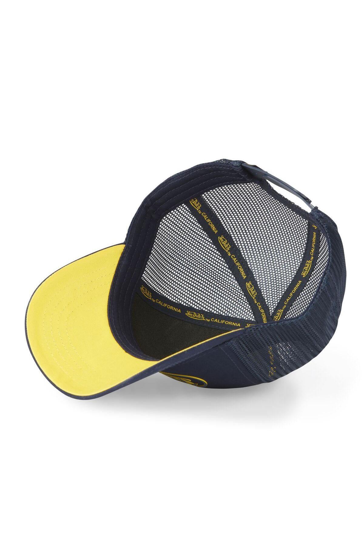 navy blue and yellow mesh cap - Image n°5