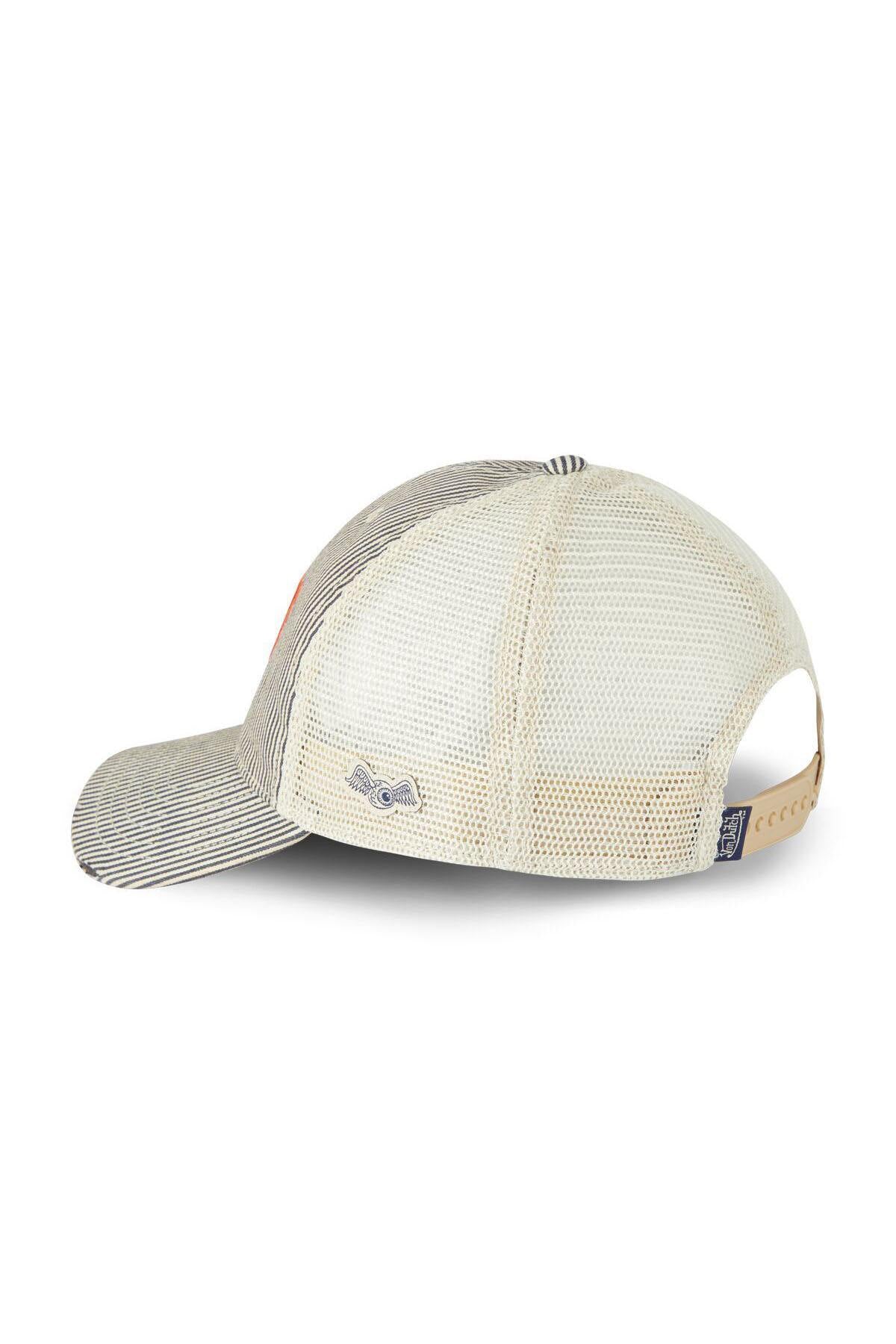Mesh cap with stripes and patch - Image n°2