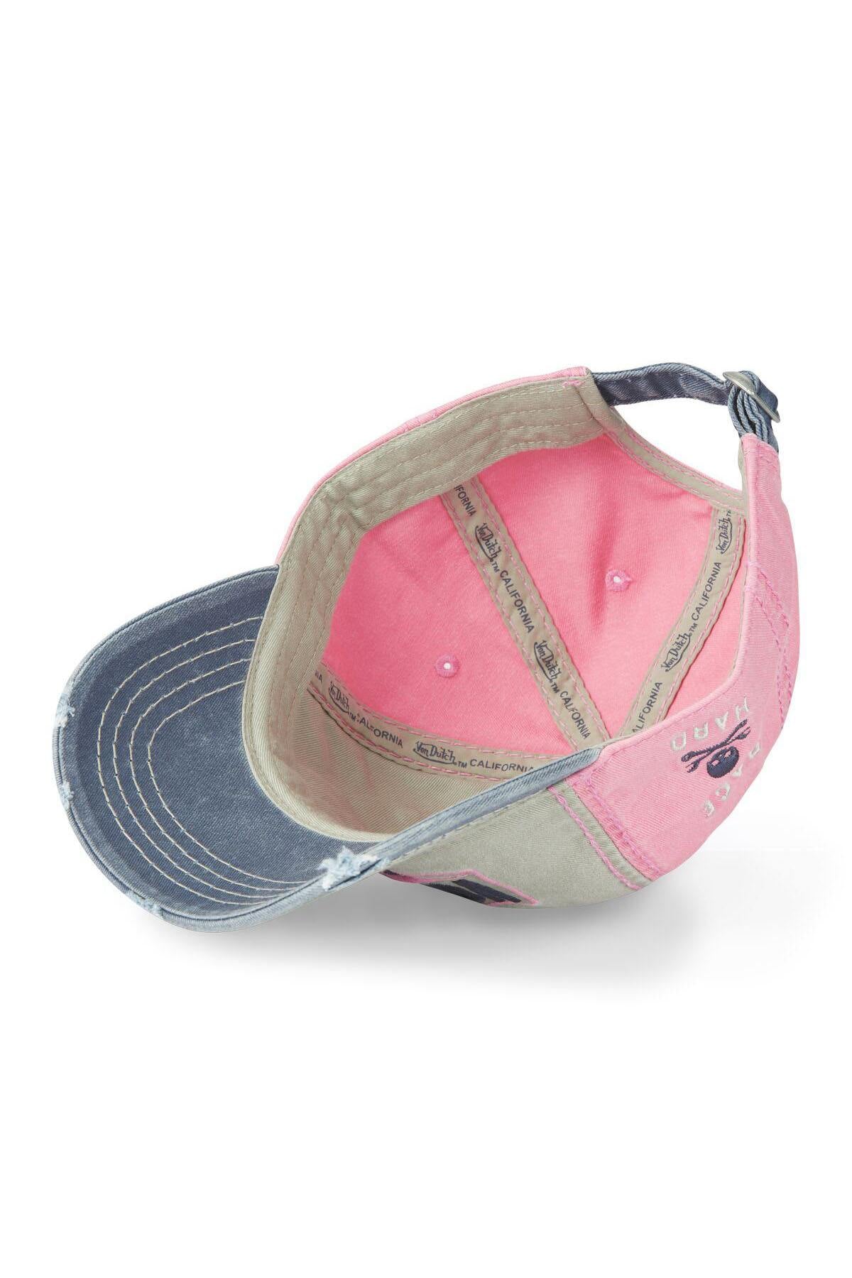 Grey, blue and pink distressed-effect cap - Image n°5