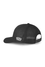 Black cap with logo badge and checkered pattern visor - Image n°2