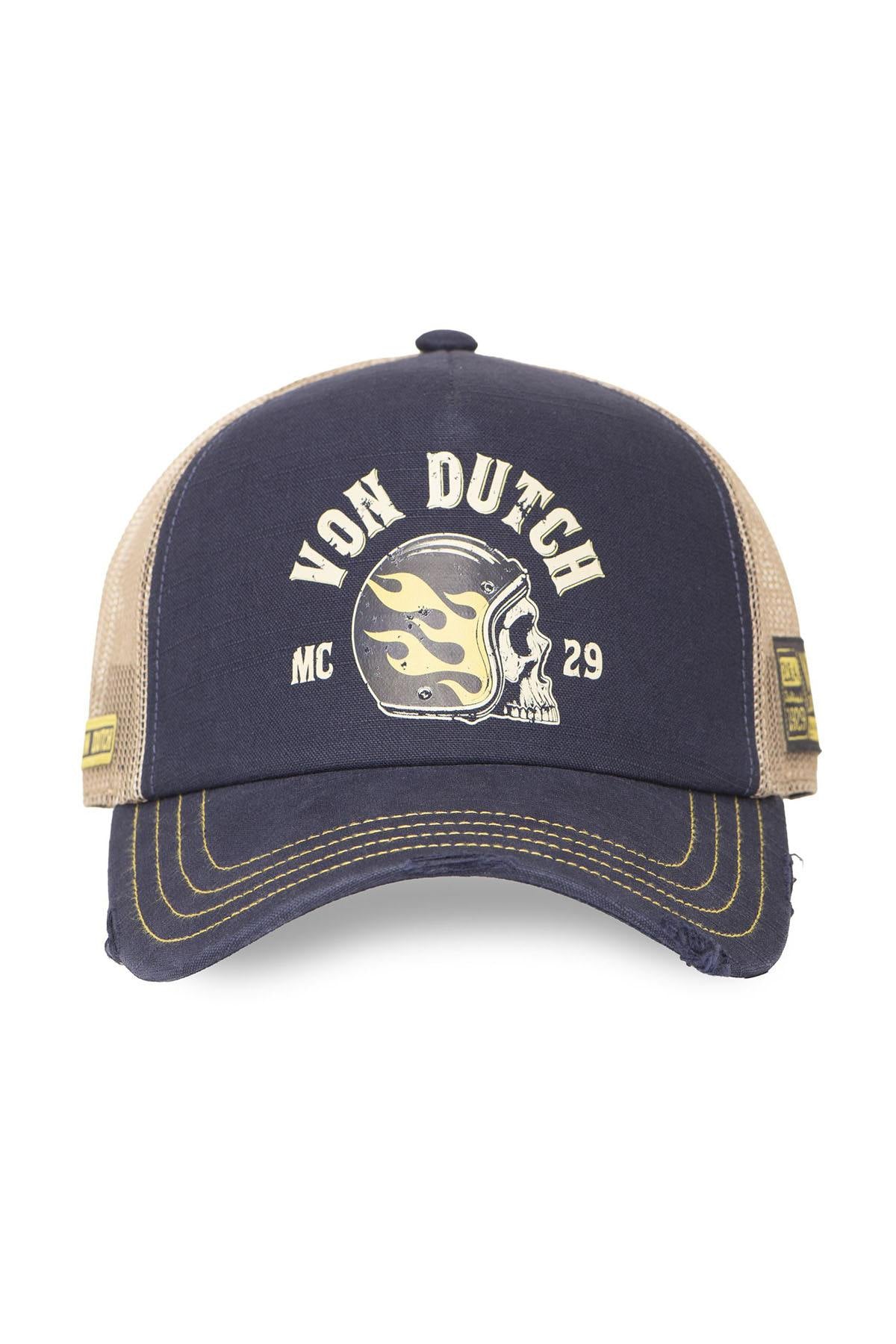 Blue and yellow illustrated mesh cap - Image n°6