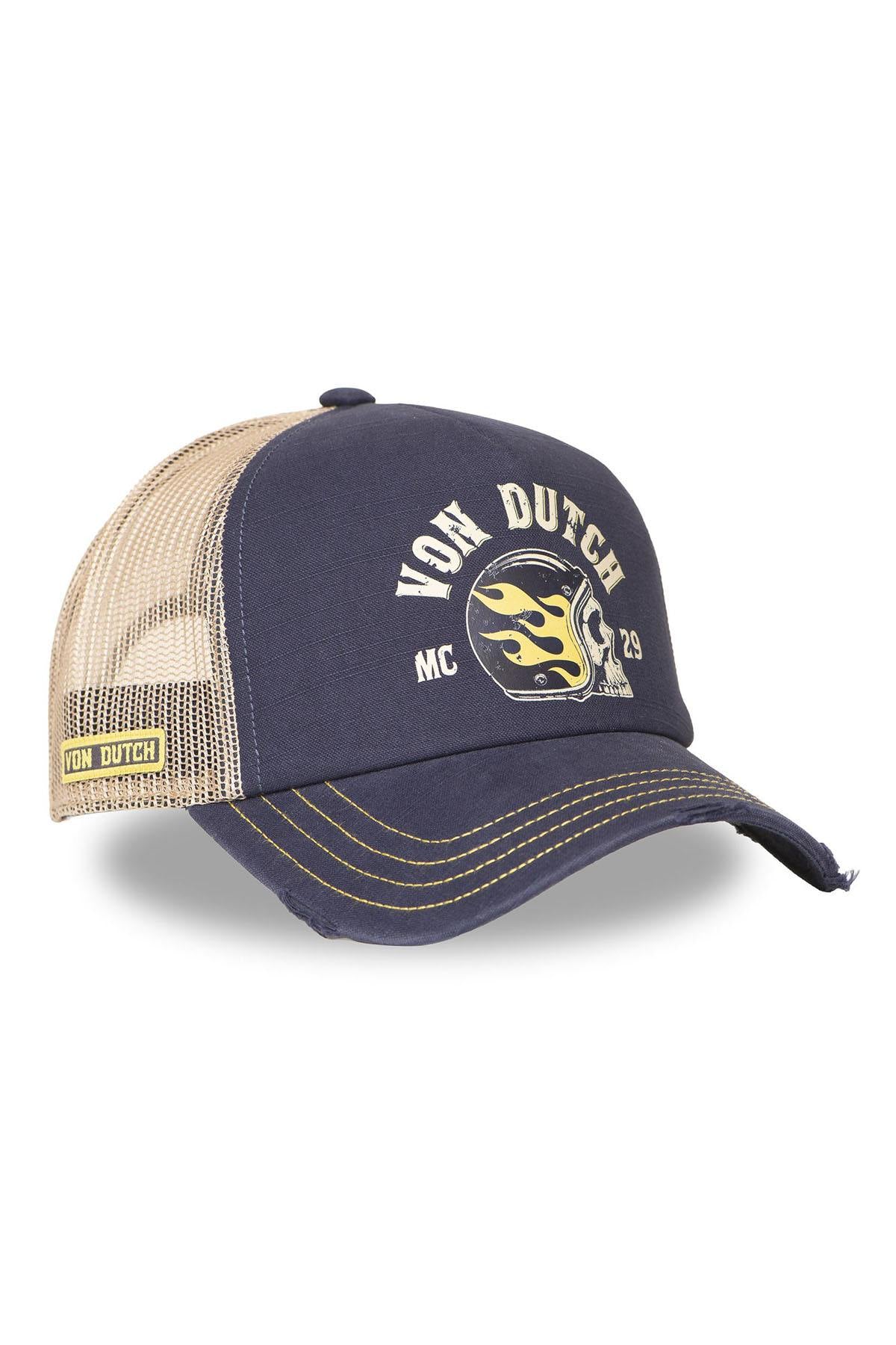 Blue and yellow illustrated mesh cap - Image n°5