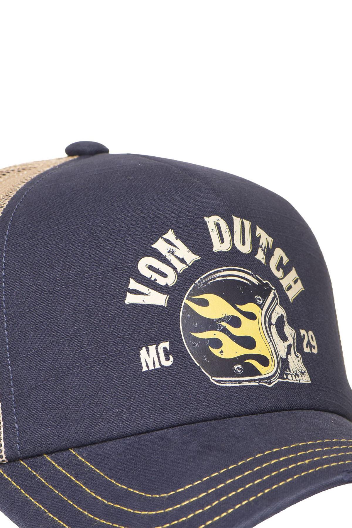 Blue and yellow illustrated mesh cap - Image n°3