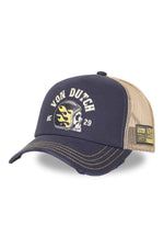 Blue and yellow illustrated mesh cap - Image n°1