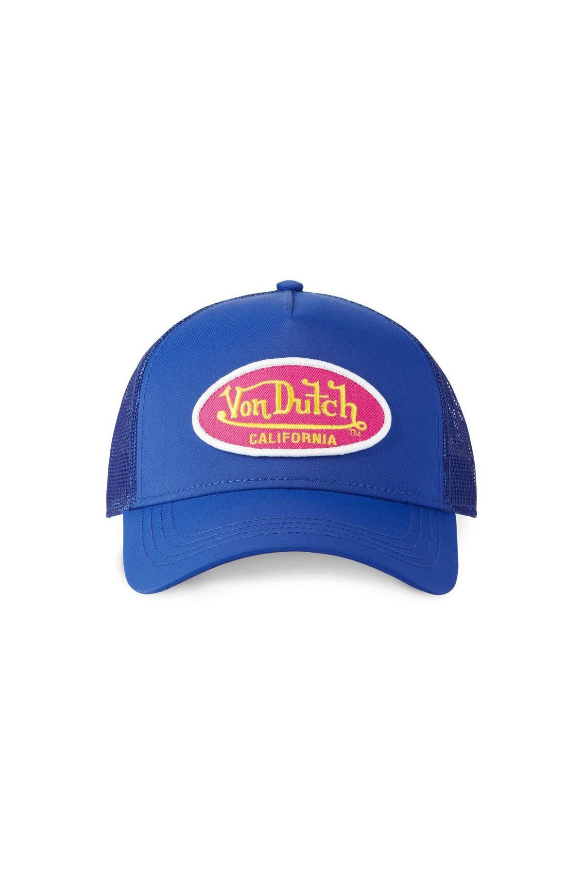Blue mesh cap with red badge logo - Image n°4