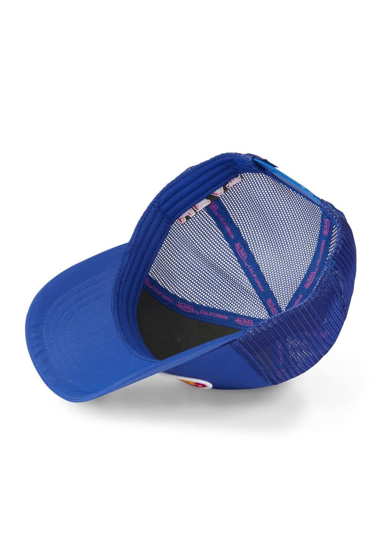 Blue mesh cap with red badge logo - Image n°5