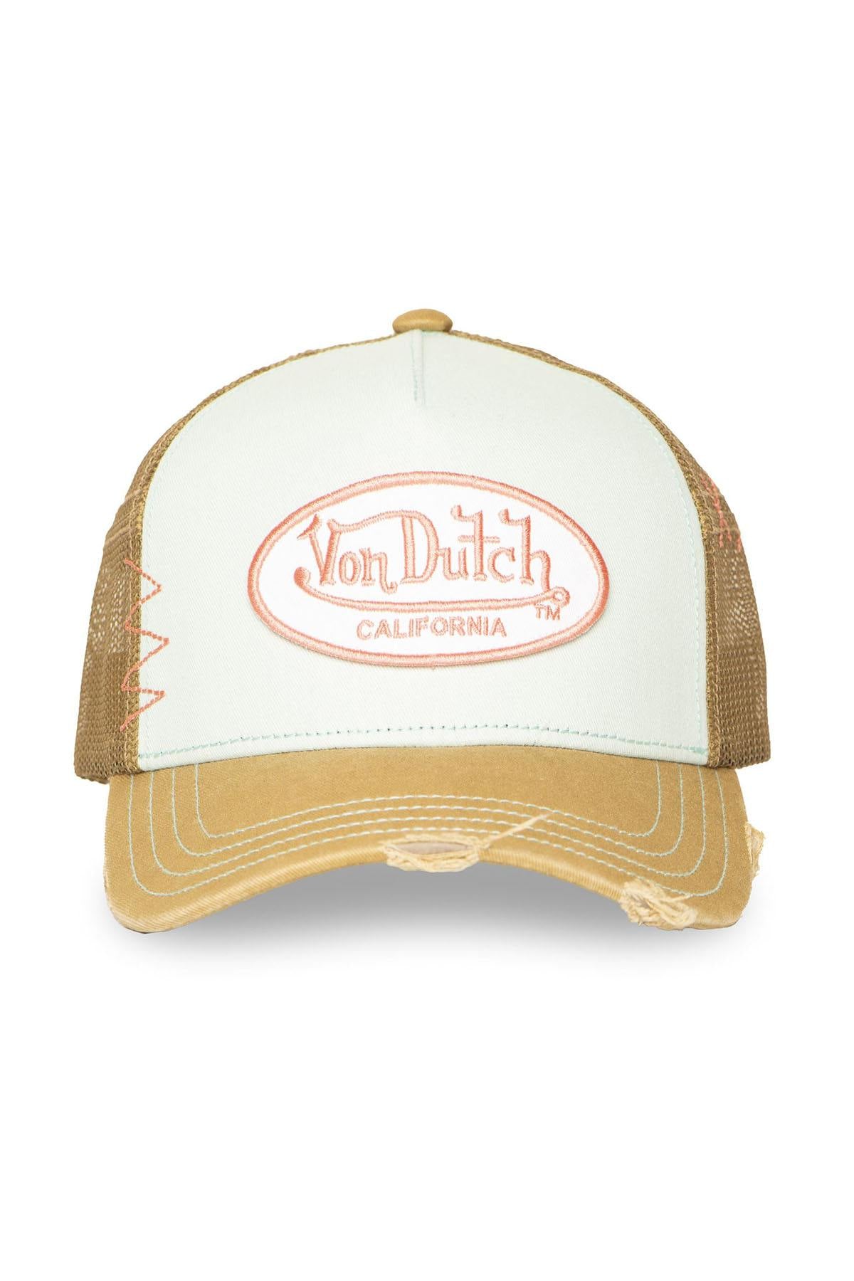 Yellow mesh cap with a distressed effect - Image n°4