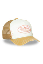 Yellow mesh cap with a distressed effect - Image n°7