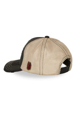 Black and beige cap with wolf embroidery - Image n°2