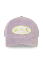Purple velvet trucker cap with logo badge - Image n°4