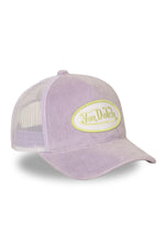 Purple velvet trucker cap with logo badge - Image n°7