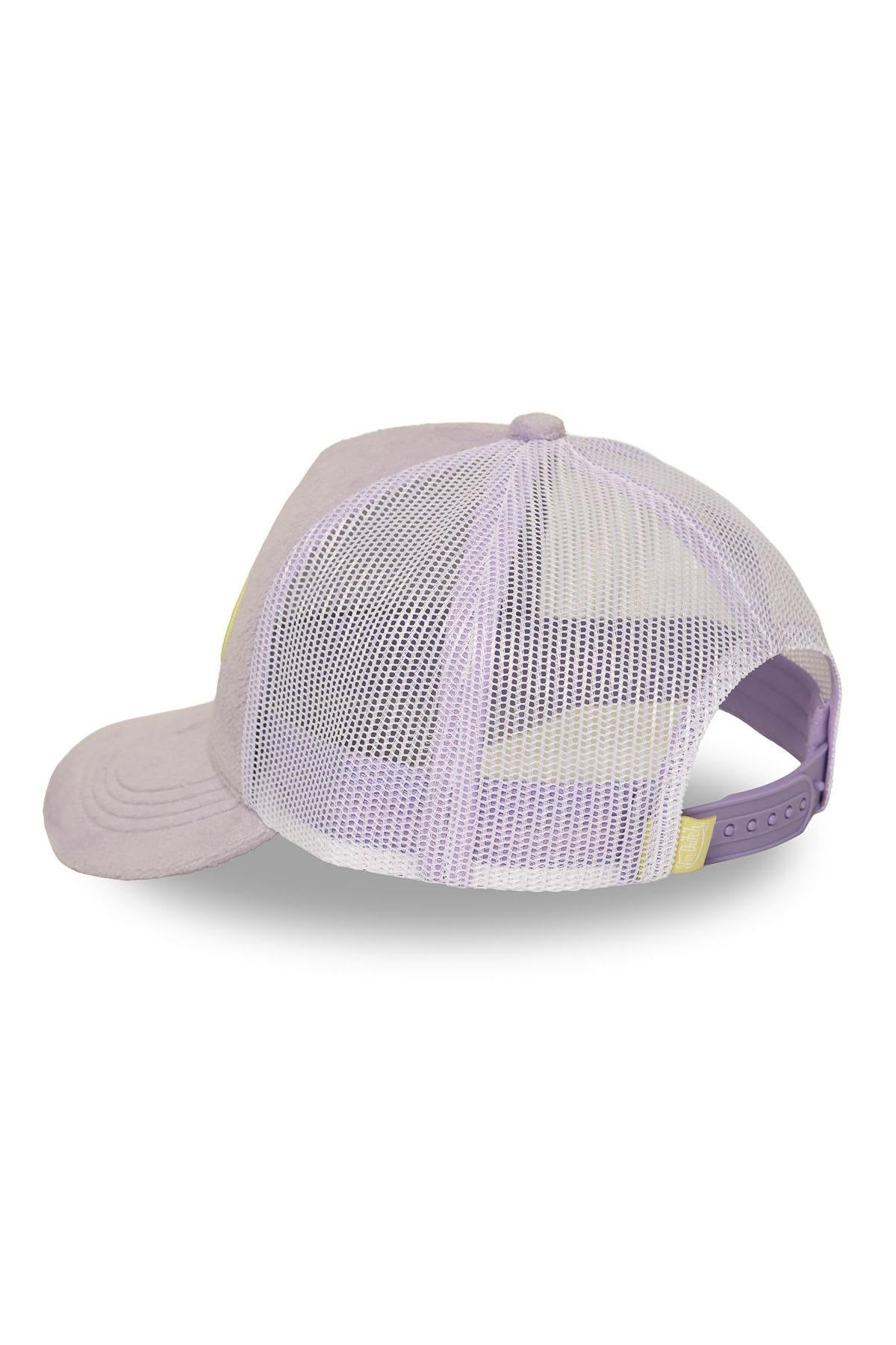 Purple velvet trucker cap with logo badge - Image n°2