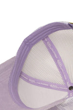Purple velvet trucker cap with logo badge - Image n°6