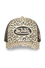 Leopard print mesh cap with logo badge - Image n°2