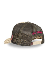 Leopard print mesh cap with logo badge - Image n°4
