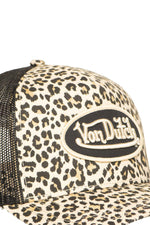 Leopard print mesh cap with logo badge - Image n°5