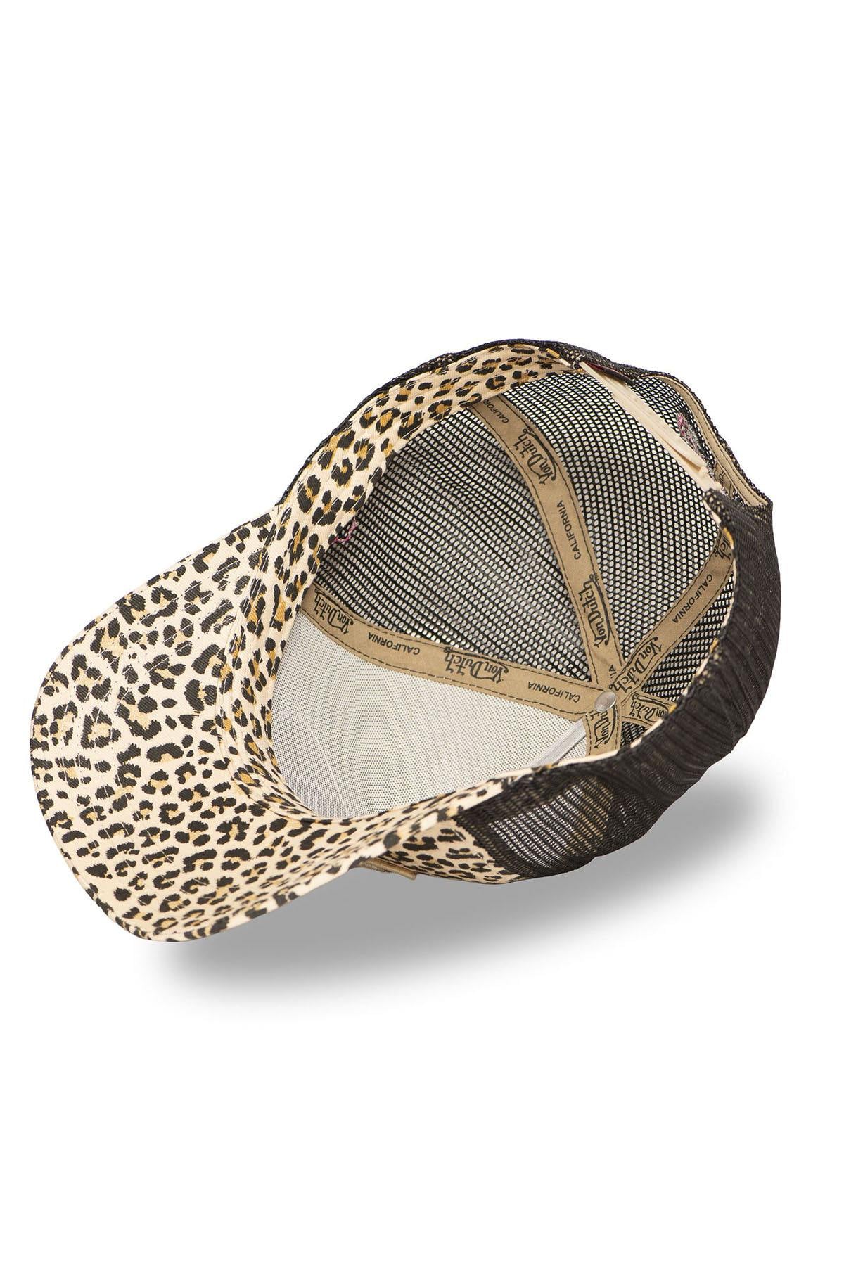 Leopard print mesh cap with logo badge - Image n°6