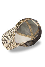 Leopard print mesh cap with logo badge - Image n°6