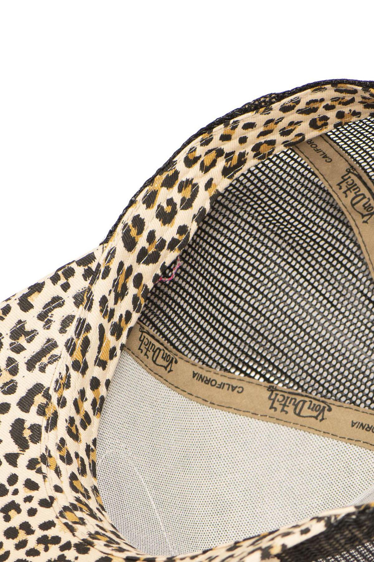 Leopard print mesh cap with logo badge - Image n°7