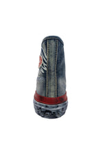 blue denim high-top canvas shoes - Image n°4