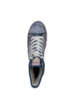 blue denim high-top canvas shoes - Image n°3