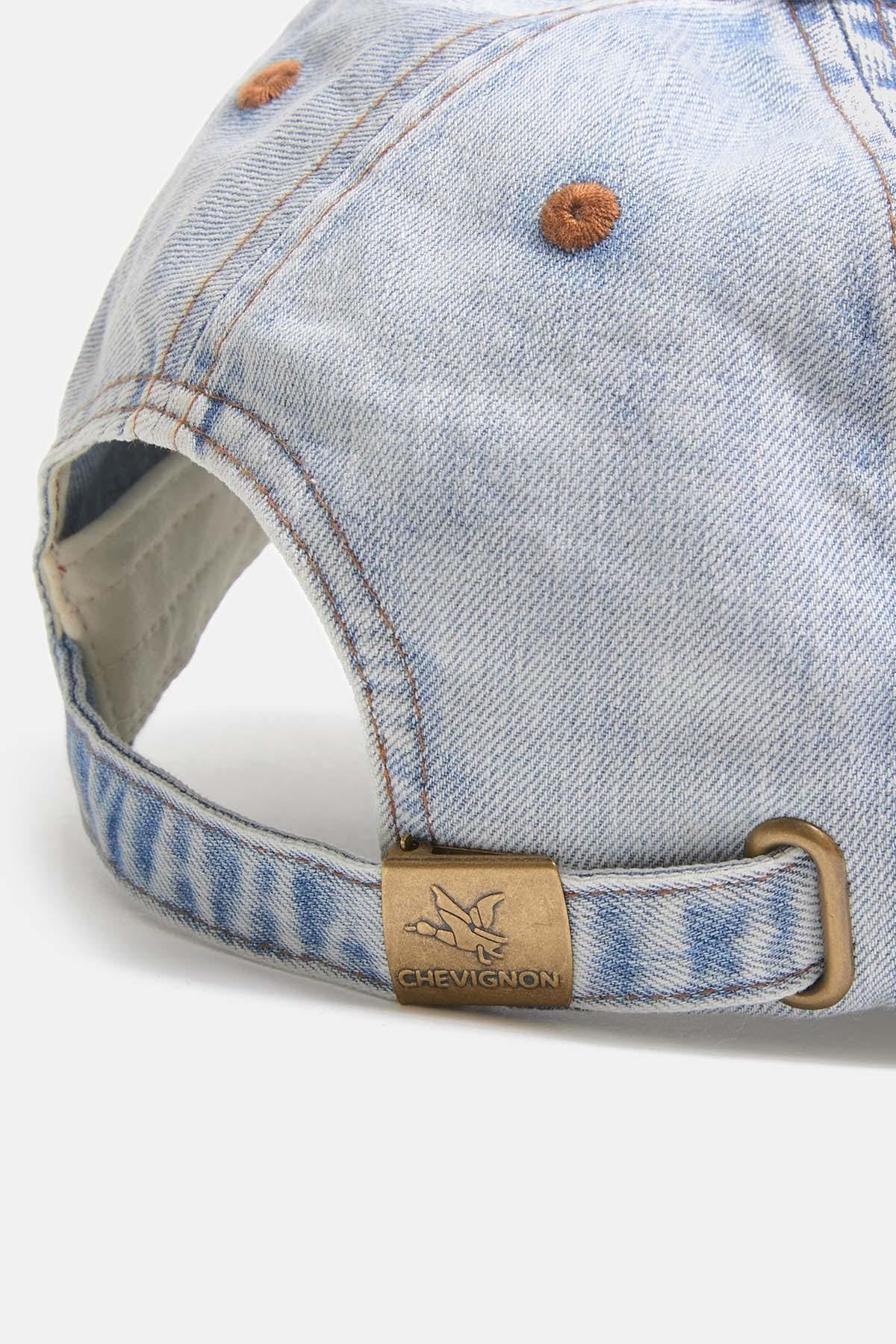 Denim cap with embroidered Chevignon logo - Image n°4