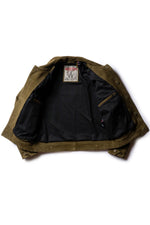 Western-style trucker jacket in olive suede leather. - Image n°6