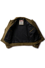 Western-style trucker jacket in olive suede leather. - Image n°6