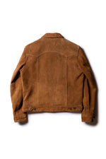 Western-style suede trucker jacket in tan - Image n°5