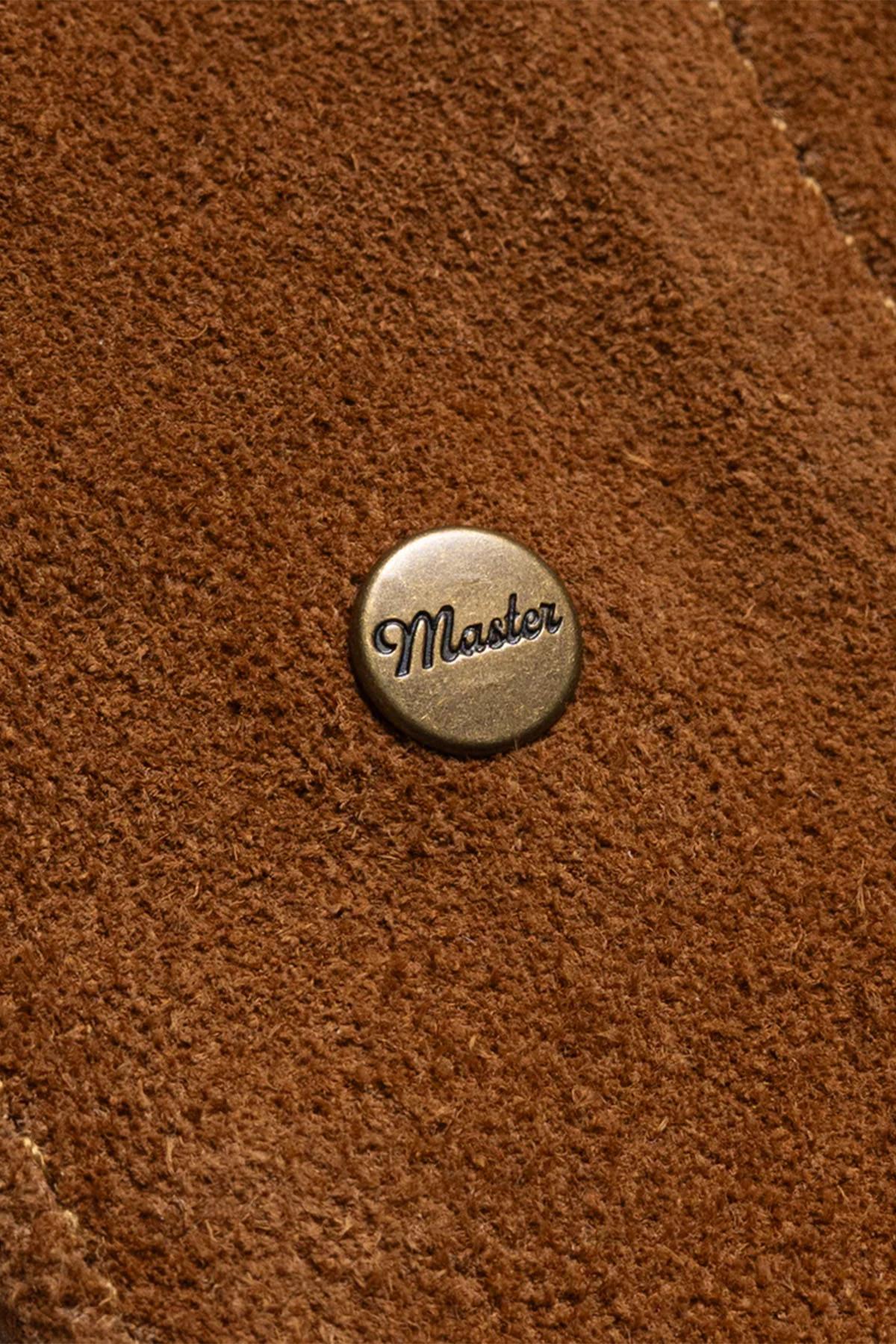 Western-style suede trucker jacket in tan - Image n°11