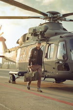 Patched and printed brown leather pilot jacket - Image n°5