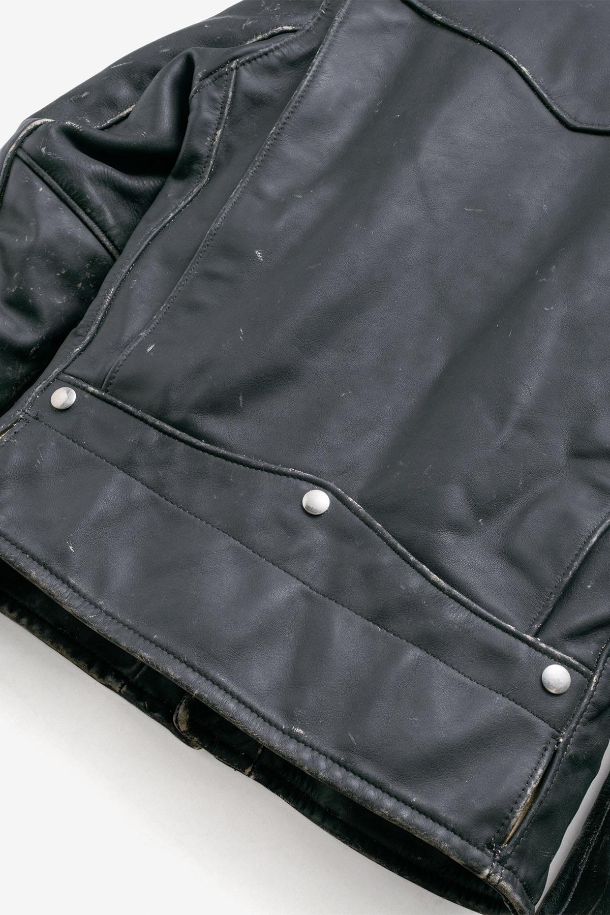 Vintage-style leather biker jacket, Made in the USA - Image n°5