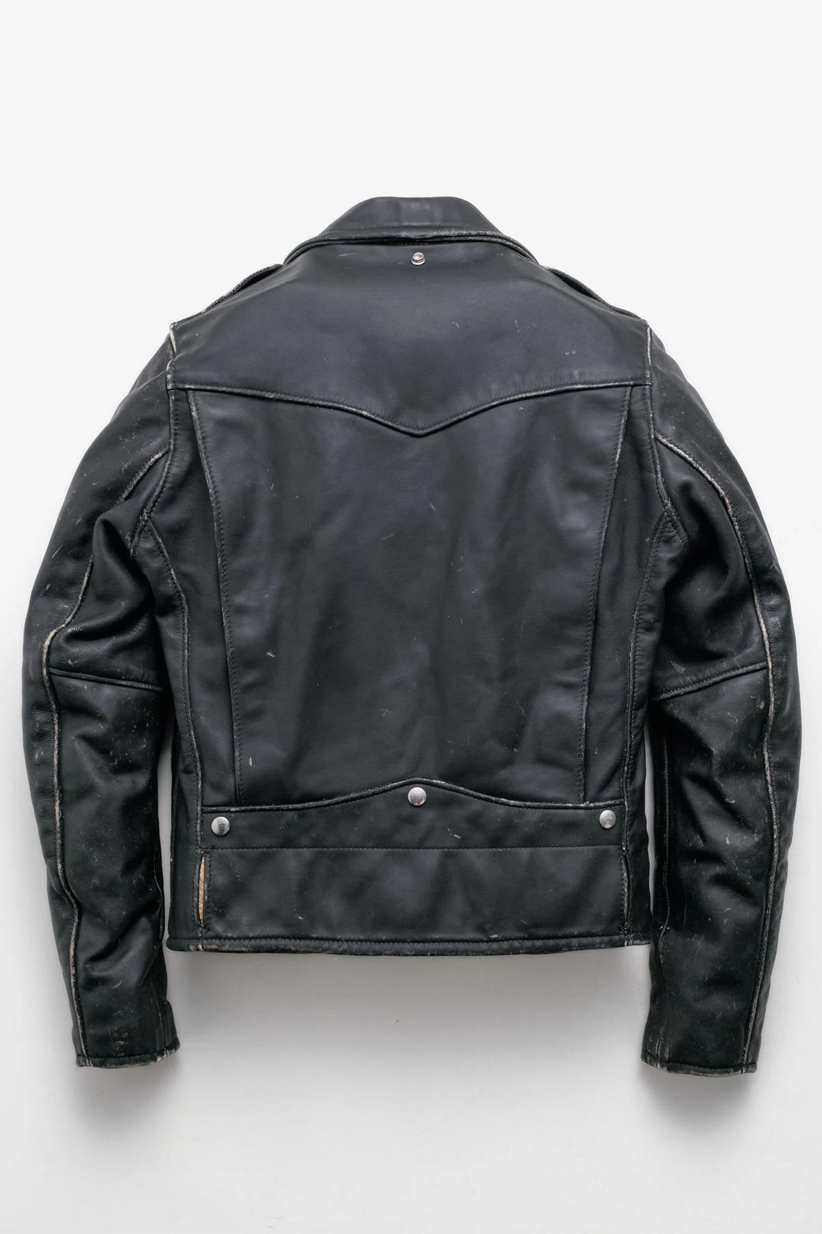Vintage-style leather biker jacket, Made in the USA - Image n°4