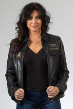 Women's Royal Air Force Leather Aviator Jacket - Image n°3